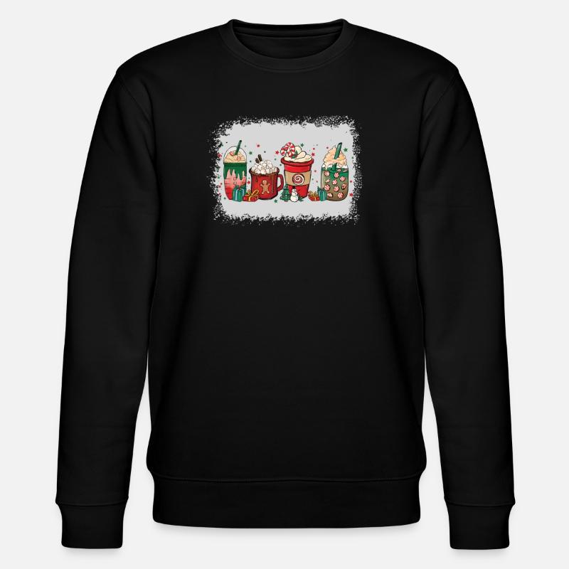 Christmas coffee cup bleached - Stanley/Stella CHANGER Unisex Organic Sweatshirt - black
