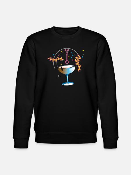 New Year's Toast Confetti - Stanley/Stella CHANGER Unisex Organic Sweatshirt - black