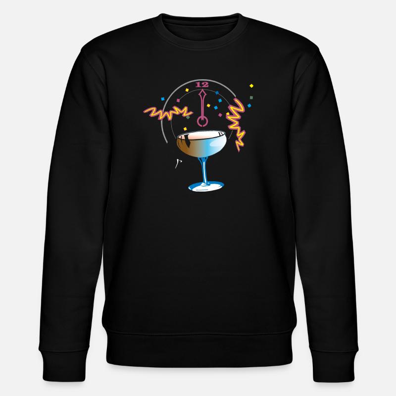 Neujahr Anstossen Konfetti - Stanley/Stella Unisex Bio-Sweatshirt CHANGER  - Schwarz