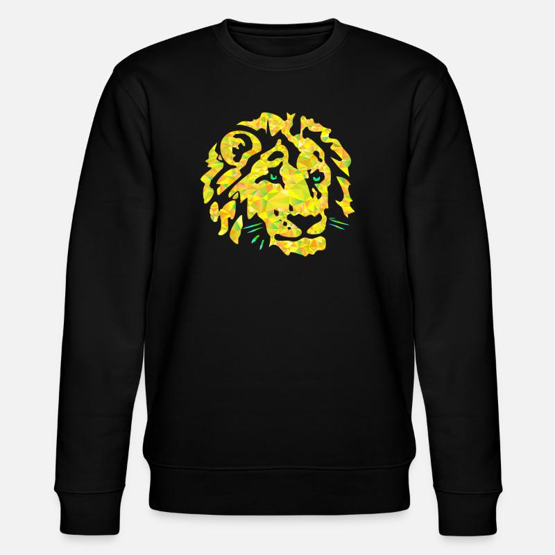 Polygon Löwe Kopf - Stanley/Stella Unisex Bio-Sweatshirt CHANGER  - Schwarz