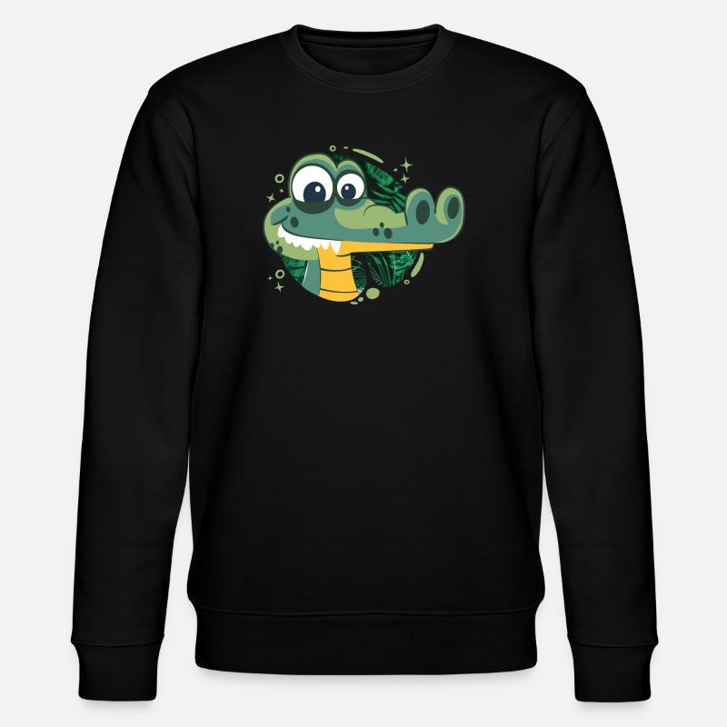 Snappy Birthday Alligator! - Stanley/Stella Unisex Bio-Sweatshirt CHANGER  - Schwarz