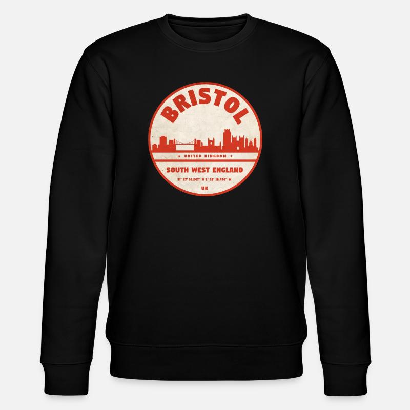 Bristol Skyline Retro Emblem - Stanley/Stella Unisex Bio-Sweatshirt CHANGER  - Schwarz