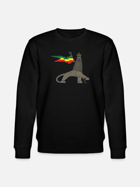 Königslöwe mit äth Flaggenbalken - Stanley/Stella Unisex Bio-Sweatshirt CHANGER  - Schwarz