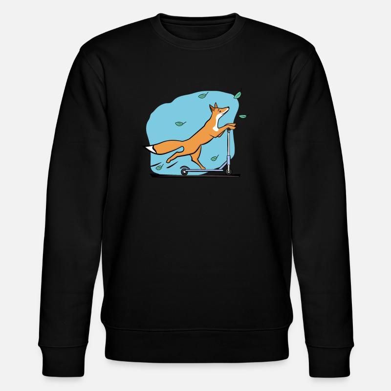 Fox with scooter - Stanley/Stella CHANGER Unisex Organic Sweatshirt - black