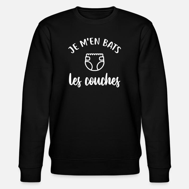 Je m'en bats les couches - Sweat bio CHANGER Stanley/Stella Unisexe - noir
