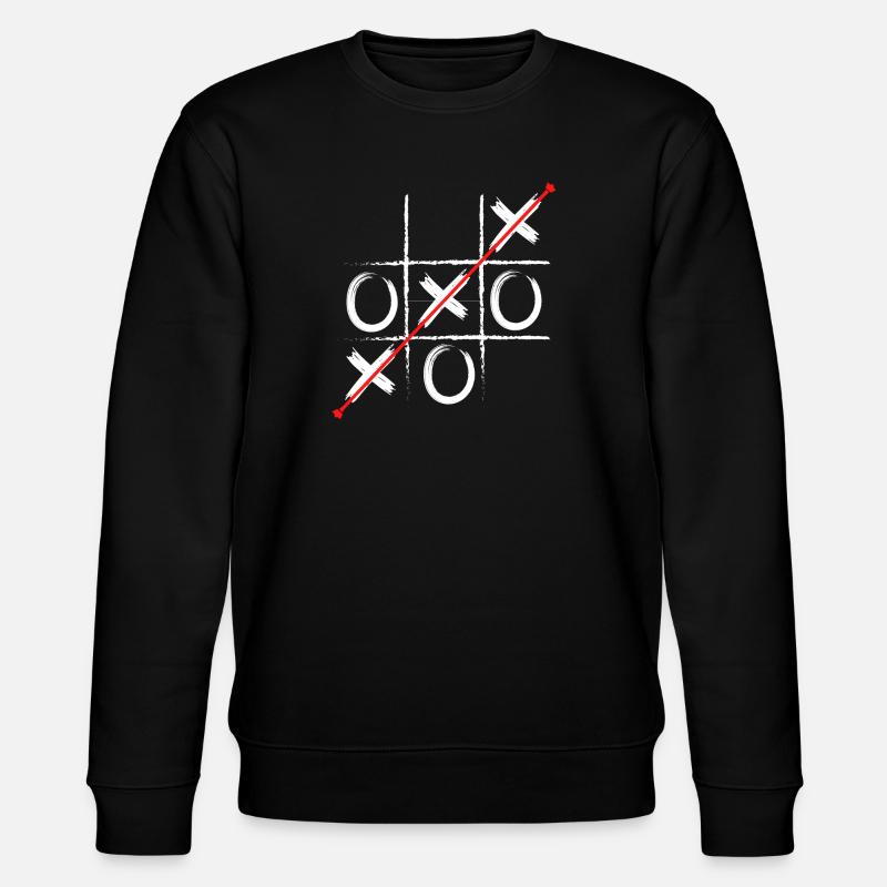 Tic Tac Diagonal Red - Stanley/Stella CHANGER Unisex Organic Sweatshirt - black