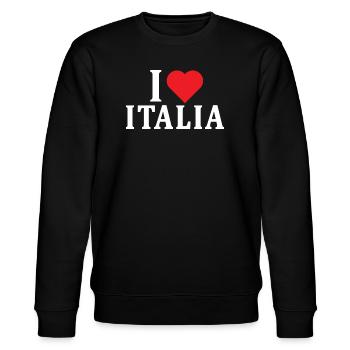 t-shirt I love Italy t-shirt idée cadeau - Sweat bio CHANGER Stanley/Stella Unisexe - noir - Devant - Nik (191cm) & Marisol (170cm)