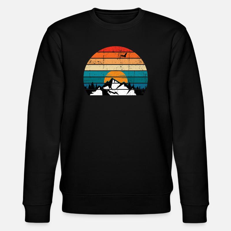 Retro Sunset Peak Silhouette - Stanley/Stella CHANGER Unisex Organic Sweatshirt - black