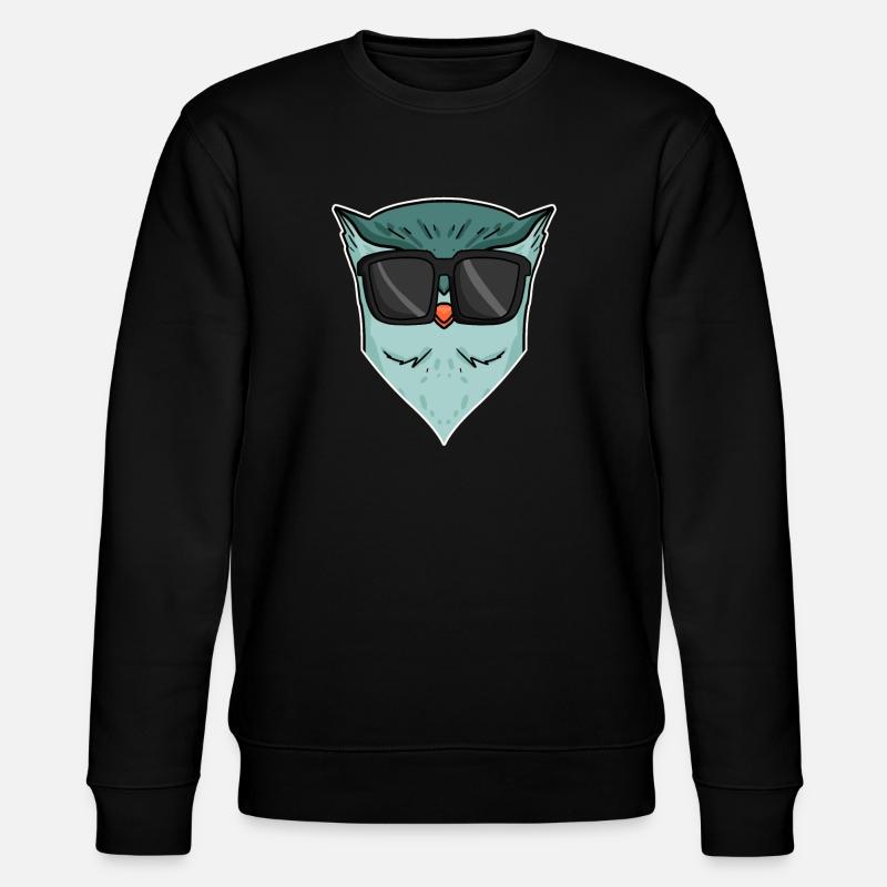 Owl with sunglasses - Stanley/Stella CHANGER Unisex Organic Sweatshirt - black