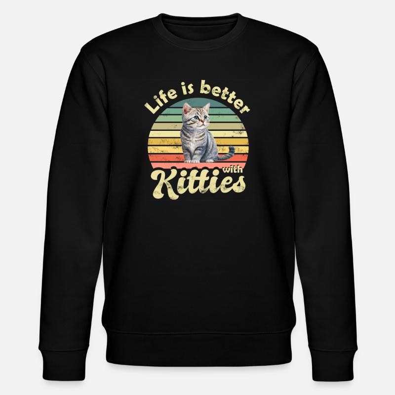 Katze Katzen - Stanley/Stella Unisex Bio-Sweatshirt CHANGER  - Schwarz