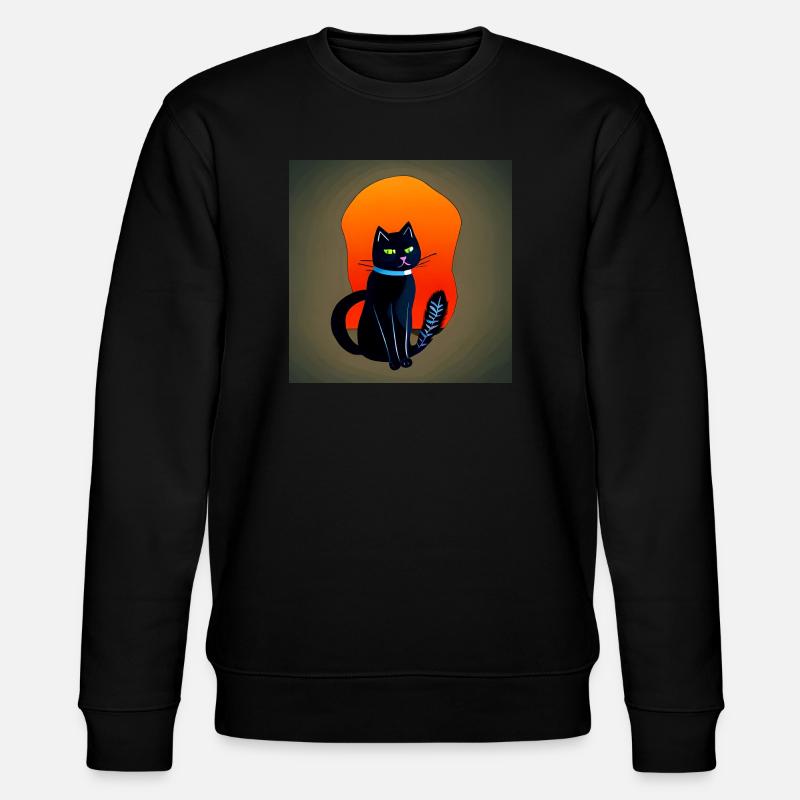 Mystischer Schwarzkatze Silhouette - Stanley/Stella Unisex Bio-Sweatshirt CHANGER  - Schwarz
