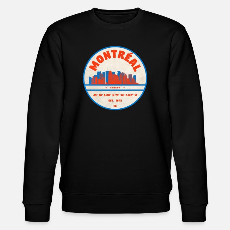 Montréal Canada Skyline Emblem Design - Stanley/Stella CHANGER Unisex Organic Sweatshirt - black