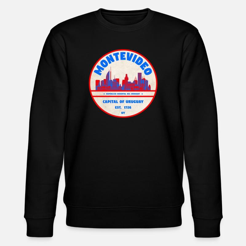Montevideo Uruguay Skyline Emblem Design - Stanley/Stella Unisex Bio-Sweatshirt CHANGER  - Schwarz