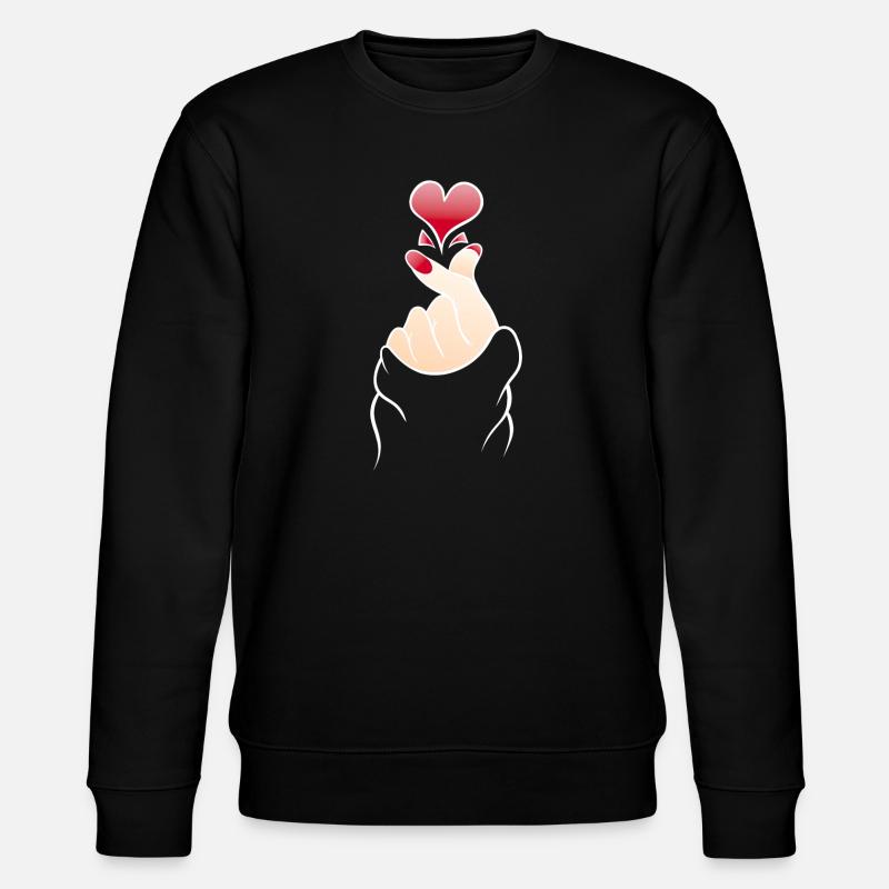 Finger Herz schnipsen K Pop - Stanley/Stella Unisex Bio-Sweatshirt CHANGER  - Schwarz