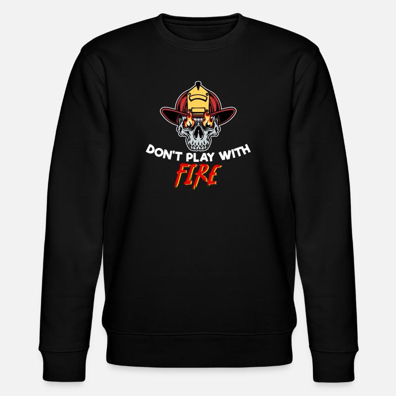 Fire Statement Firefighter Helmet Burning - Stanley/Stella CHANGER Unisex Organic Sweatshirt - black