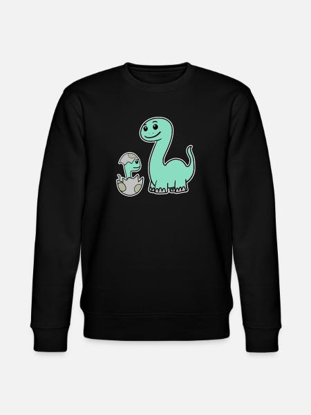 Dinosaur with baby dinosaur - Stanley/Stella CHANGER Unisex Organic Sweatshirt - black