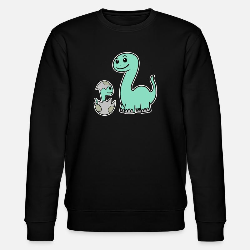 Dinosaurier mit Baby Dinosaurier - Stanley/Stella Unisex Bio-Sweatshirt CHANGER  - Schwarz