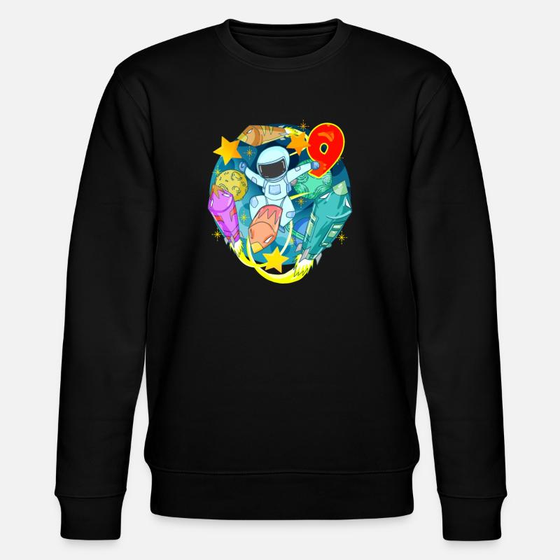 9 Years Birthday Boy Gift - Stanley/Stella CHANGER Unisex Organic Sweatshirt - black