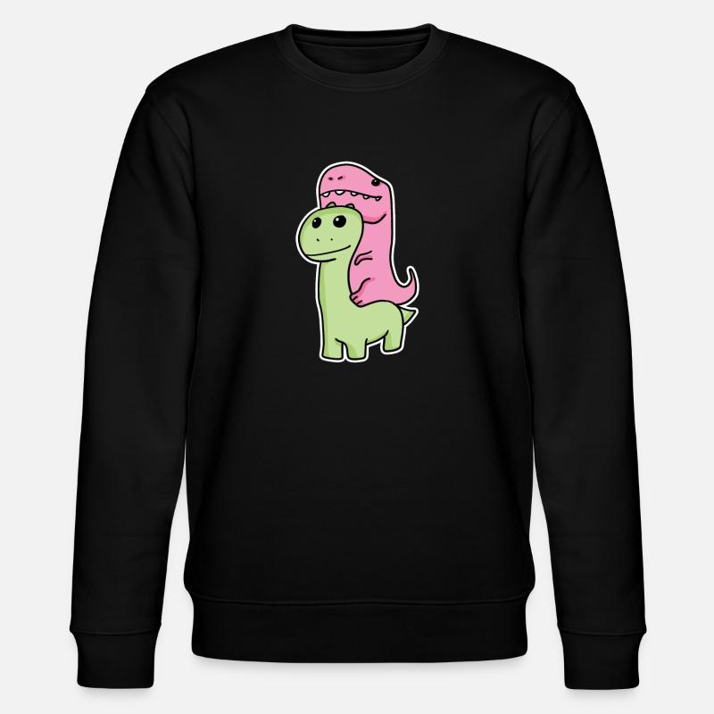 Zwei Dinosaurier - Stanley/Stella Unisex Bio-Sweatshirt CHANGER  - Schwarz