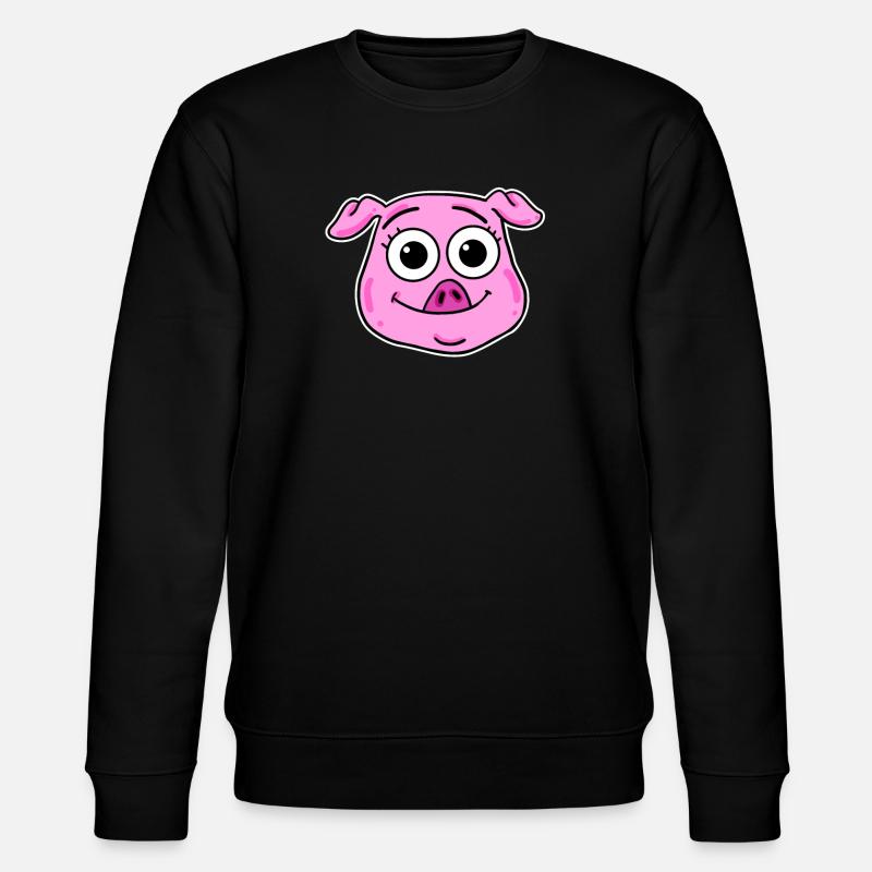 Schwein Kopf Tierkopf - Stanley/Stella Unisex Bio-Sweatshirt CHANGER  - Schwarz