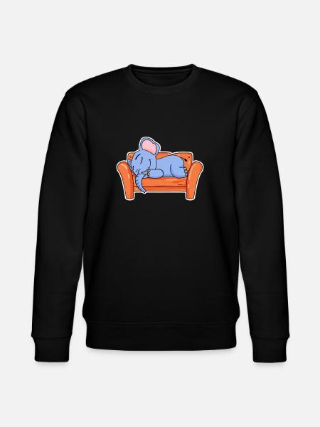 Éléphant couché mignon sommeil - Sweat bio CHANGER Stanley/Stella Unisexe - noir
