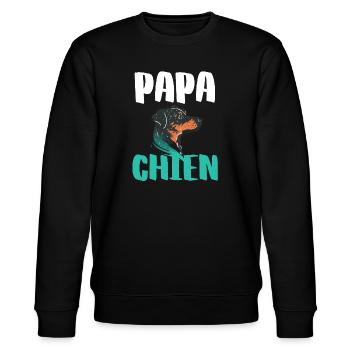Papa Chien - Illustration Canine Colorée Moderne - Sweat bio CHANGER Stanley/Stella Unisexe - noir - Devant - Nik (191cm) & Marisol (170cm)