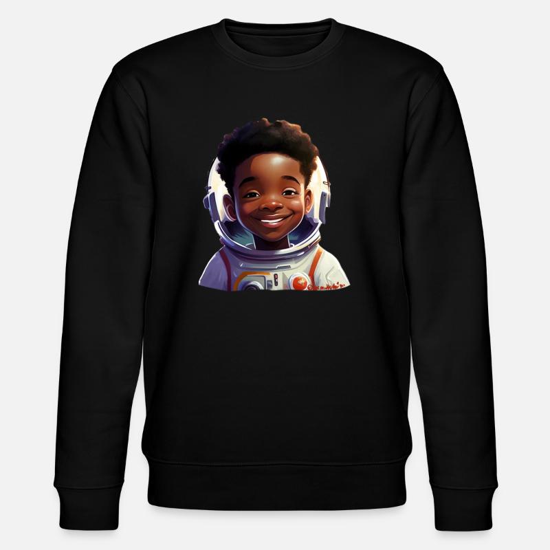 Junge Astronautin Mit Strahlen - Stanley/Stella Unisex Bio-Sweatshirt CHANGER  - Schwarz