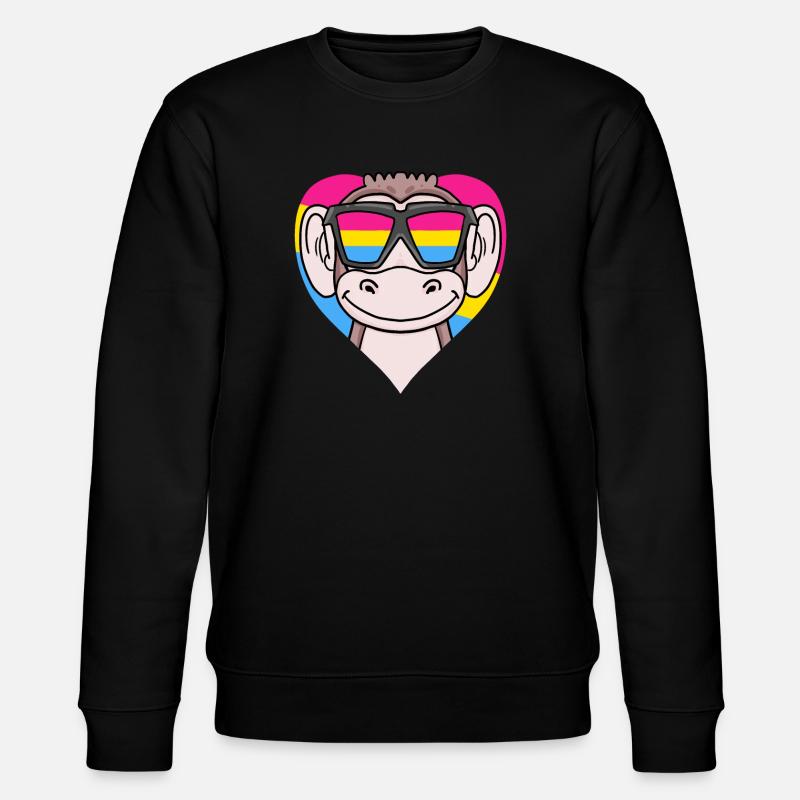 Cadeau Pansexual Monkey Heart - Sweat bio CHANGER Stanley/Stella Unisexe - noir