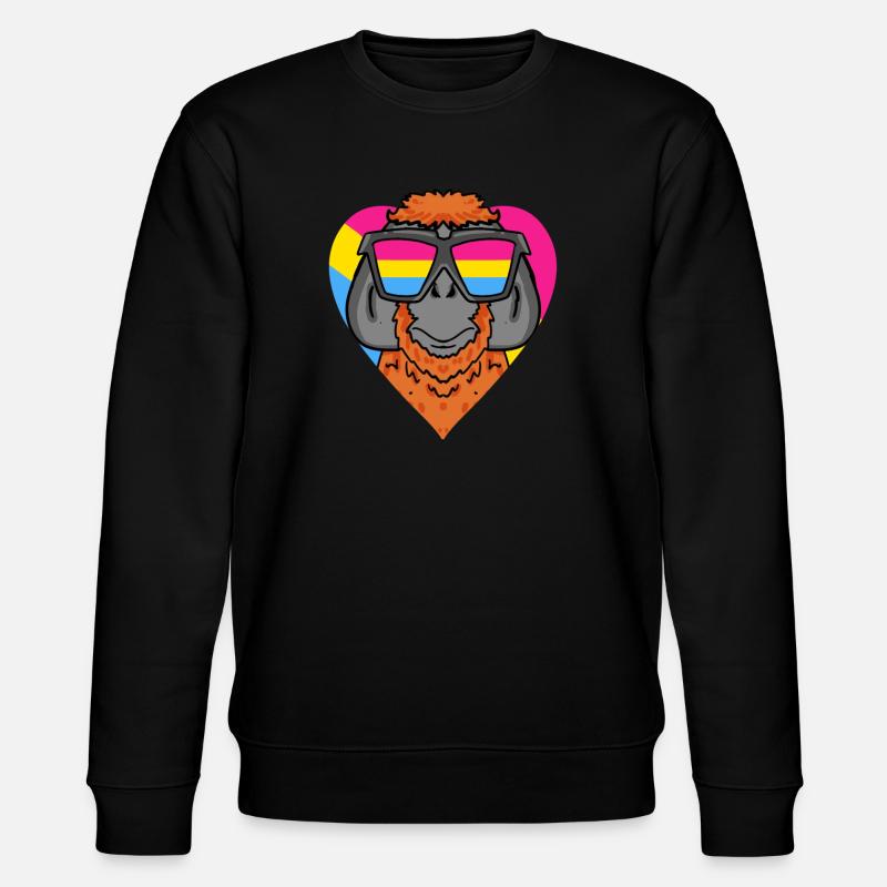 Cadeau Pansexual Monkey Heart - Sweat bio CHANGER Stanley/Stella Unisexe - noir