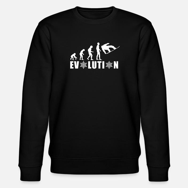 EVOLUTION SNOWBOARD Snow Winter Gift - Stanley/Stella CHANGER Unisex Organic Sweatshirt - black
