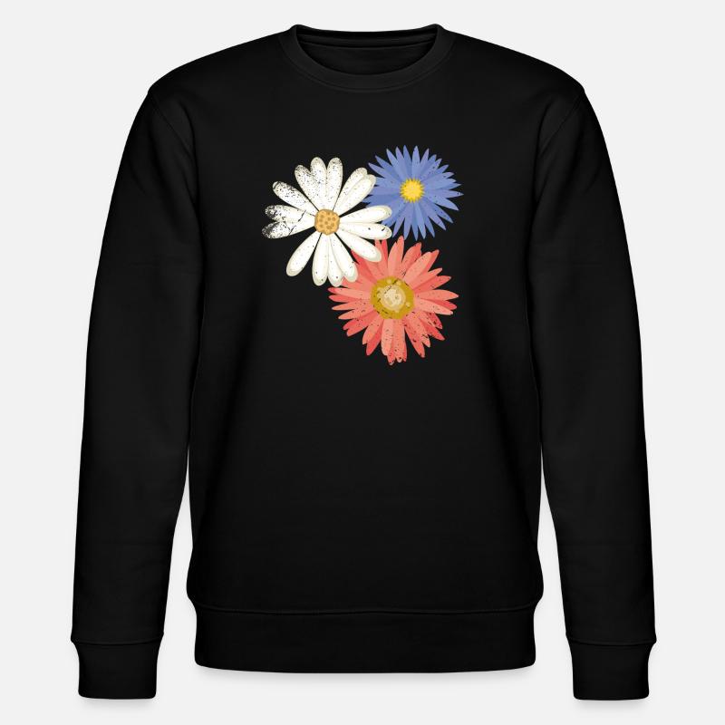 3 flowers - Stanley/Stella Unisex Bio-Sweatshirt CHANGER  - Schwarz
