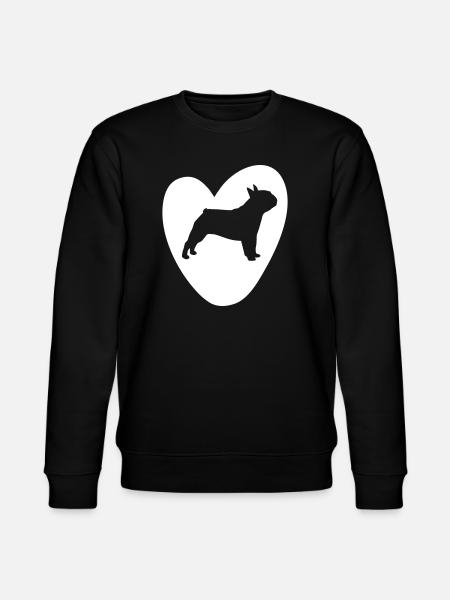 Heart Pug Vector Valentine's Day Dog Love Love Fan - Stanley/Stella CHANGER Unisex Organic Sweatshirt - black