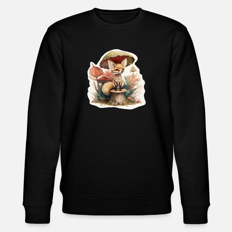 Süßer Wüstenfuchs - Stanley/Stella Unisex Bio-Sweatshirt CHANGER  - Schwarz