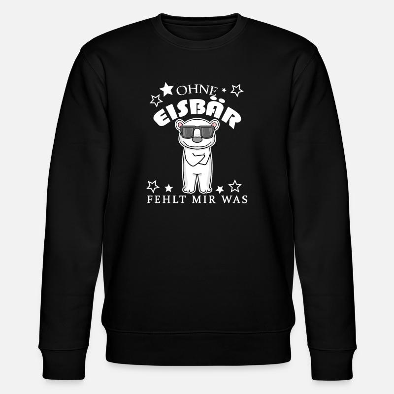 Eisbär Polarbär Bär - Stanley/Stella Unisex Bio-Sweatshirt CHANGER  - Schwarz