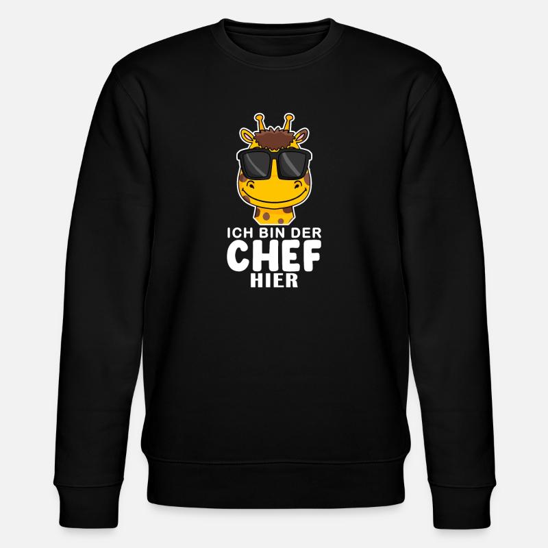 Cool Giraffe Chef Spruch - Stanley/Stella Unisex Bio-Sweatshirt CHANGER  - Schwarz