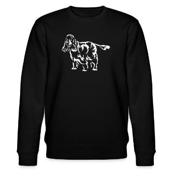 Cocker Spaniel - Stanley/Stella Unisex Bio-Sweatshirt CHANGER  - Schwarz - Vorne - Nik (191cm) & Marisol (170cm)