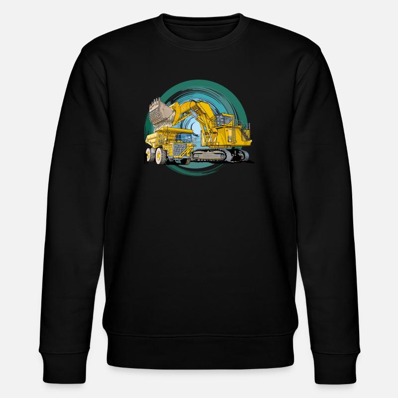 Monster Baumaschinen - Stanley/Stella Unisex Bio-Sweatshirt CHANGER  - Schwarz