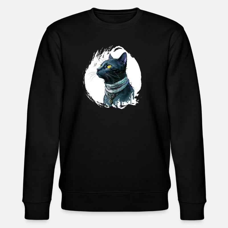 Black Cat Incl. Splash - Stanley/Stella CHANGER Unisex Organic Sweatshirt - black