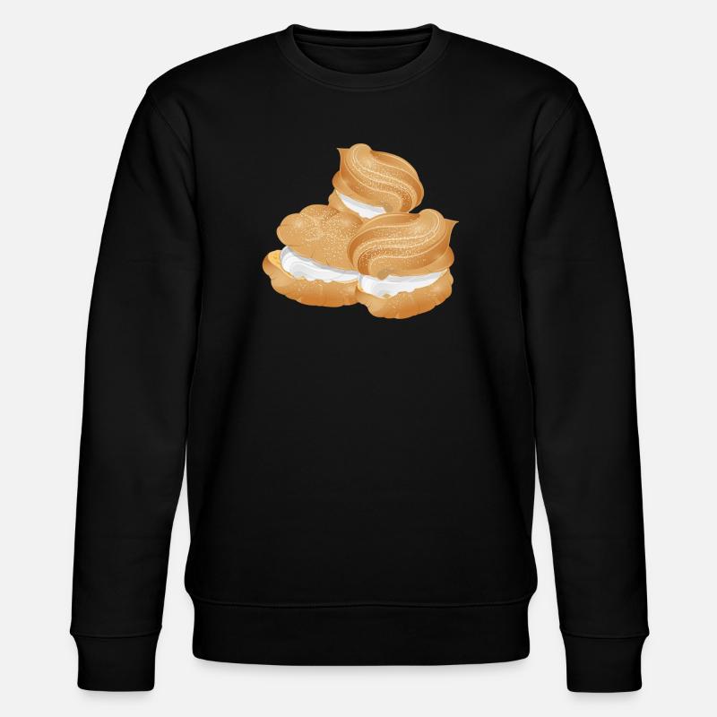 Illustration von drei gefüllten Windbeutel - Stanley/Stella Unisex Bio-Sweatshirt CHANGER  - Schwarz
