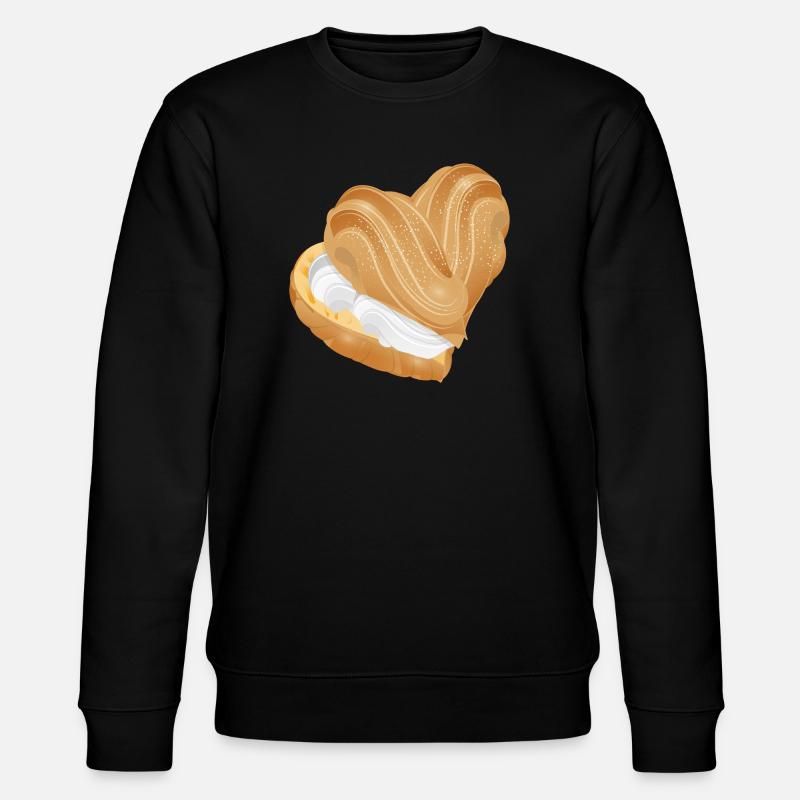 Mit Sahne gefülltes Windbeutel Herz - Stanley/Stella Unisex Bio-Sweatshirt CHANGER  - Schwarz