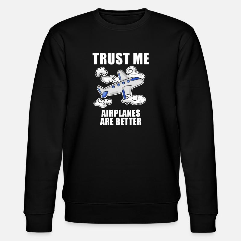 Airplanes Airplane Pilot Gift - Stanley/Stella CHANGER Unisex Organic Sweatshirt - black