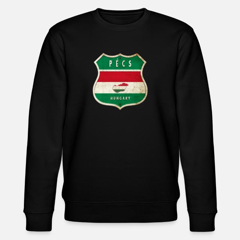Pécs Ungarn Wappen Flaggen Design - Stanley/Stella Unisex Bio-Sweatshirt CHANGER  - Schwarz