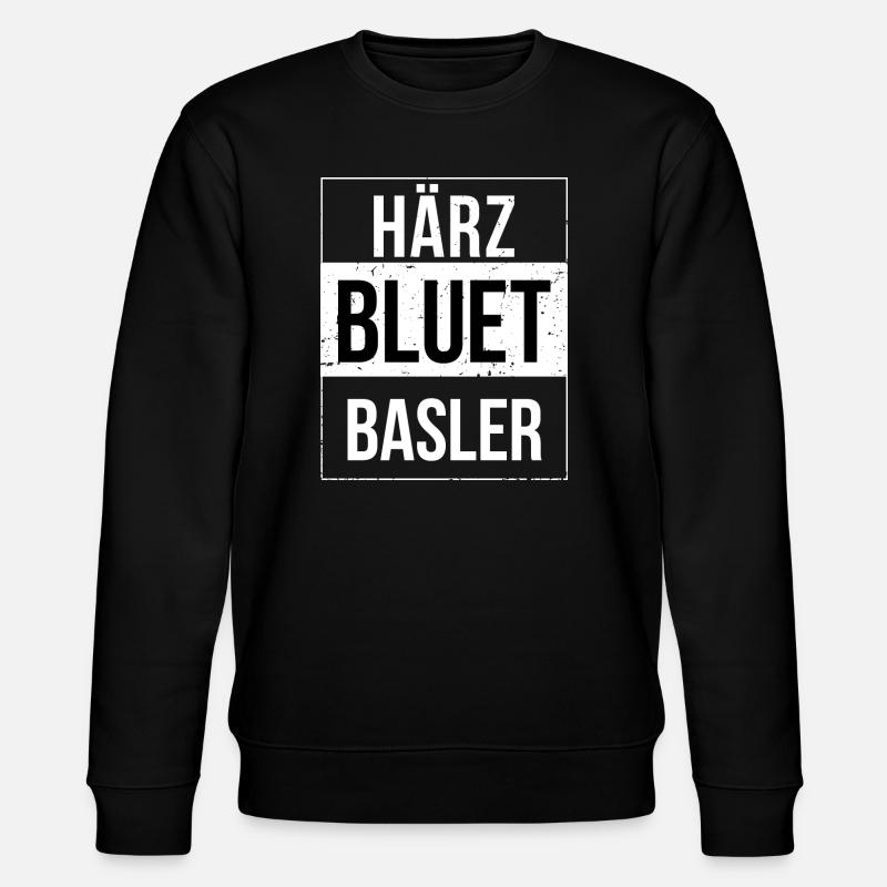 Härzbluetbasler aus Basel - Stanley/Stella Unisex Bio-Sweatshirt CHANGER  - Schwarz