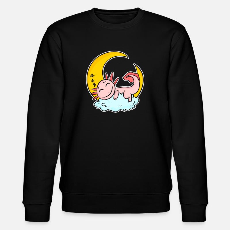 Schlafender Axolotl - Stanley/Stella Unisex Bio-Sweatshirt CHANGER  - Schwarz