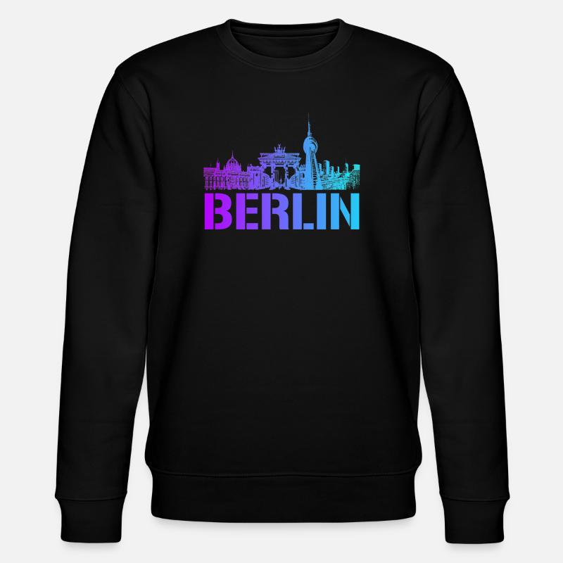 Berlin Skyline mit Berliner Wahrzeichen - Stanley/Stella Unisex Bio-Sweatshirt CHANGER  - Schwarz