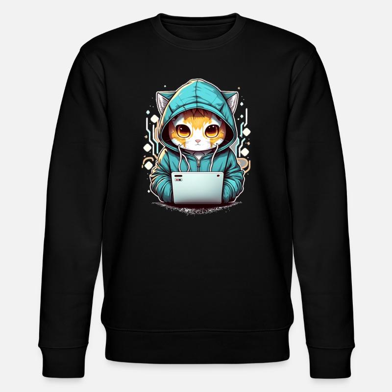 Coding cat - Stanley/Stella Unisex Bio-Sweatshirt CHANGER  - Schwarz