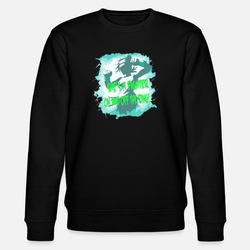 Fighter She's a fighter - Stanley/Stella CHANGER Unisex Organic Sweatshirt - black