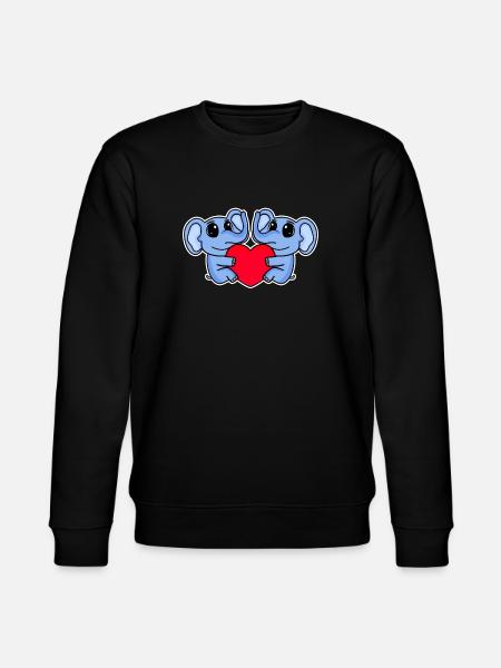 Elephant Heart Love Elephants - Stanley/Stella CHANGER Unisex Organic Sweatshirt - black