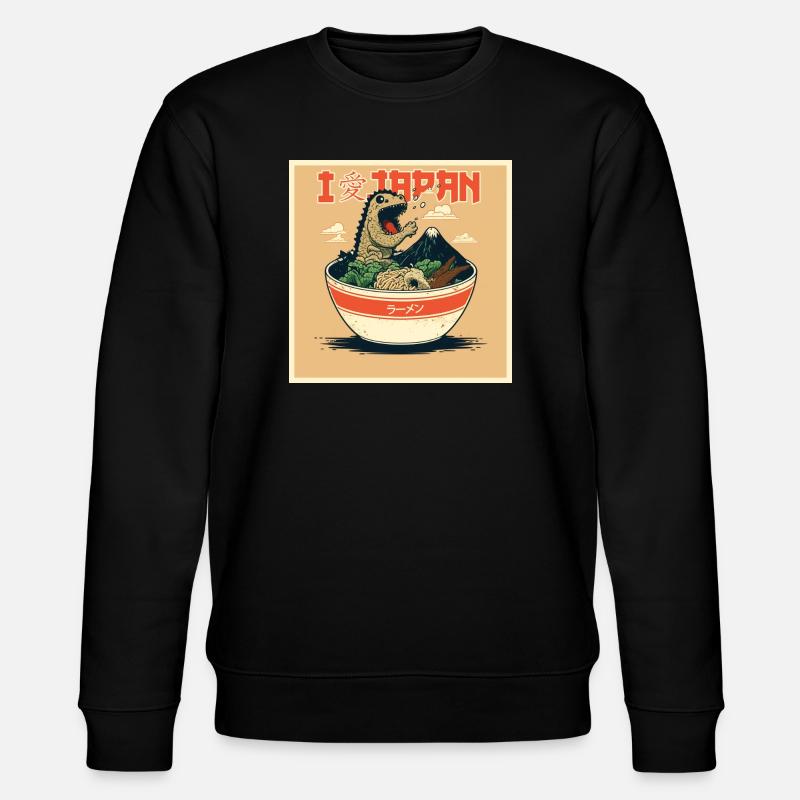 Ramen-Dino im Pop-Art Stil - Stanley/Stella Unisex Bio-Sweatshirt CHANGER - Schwarz