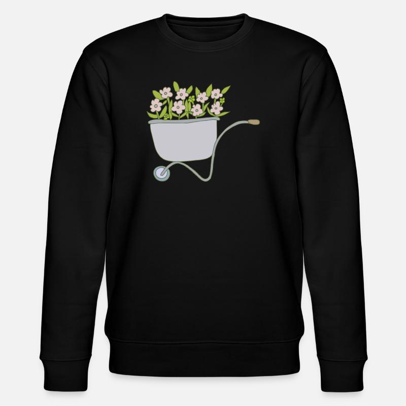 schubkarren blumen - Stanley/Stella Unisex Bio-Sweatshirt CHANGER  - Schwarz